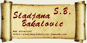 Slađana Bakalović vizit kartica